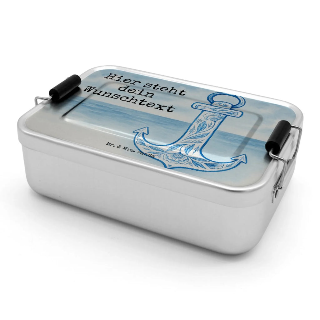 Personalisierte Metall Brotdose Anker Blau Design Uni, Brotdose, Schule, Brotbox mit Namen, Brotbox, Geschenk mit Namen, Kindergarten, Brotdose mit Namen, Tiermotive, Gute Laune, lustige Sprüche, Tiere