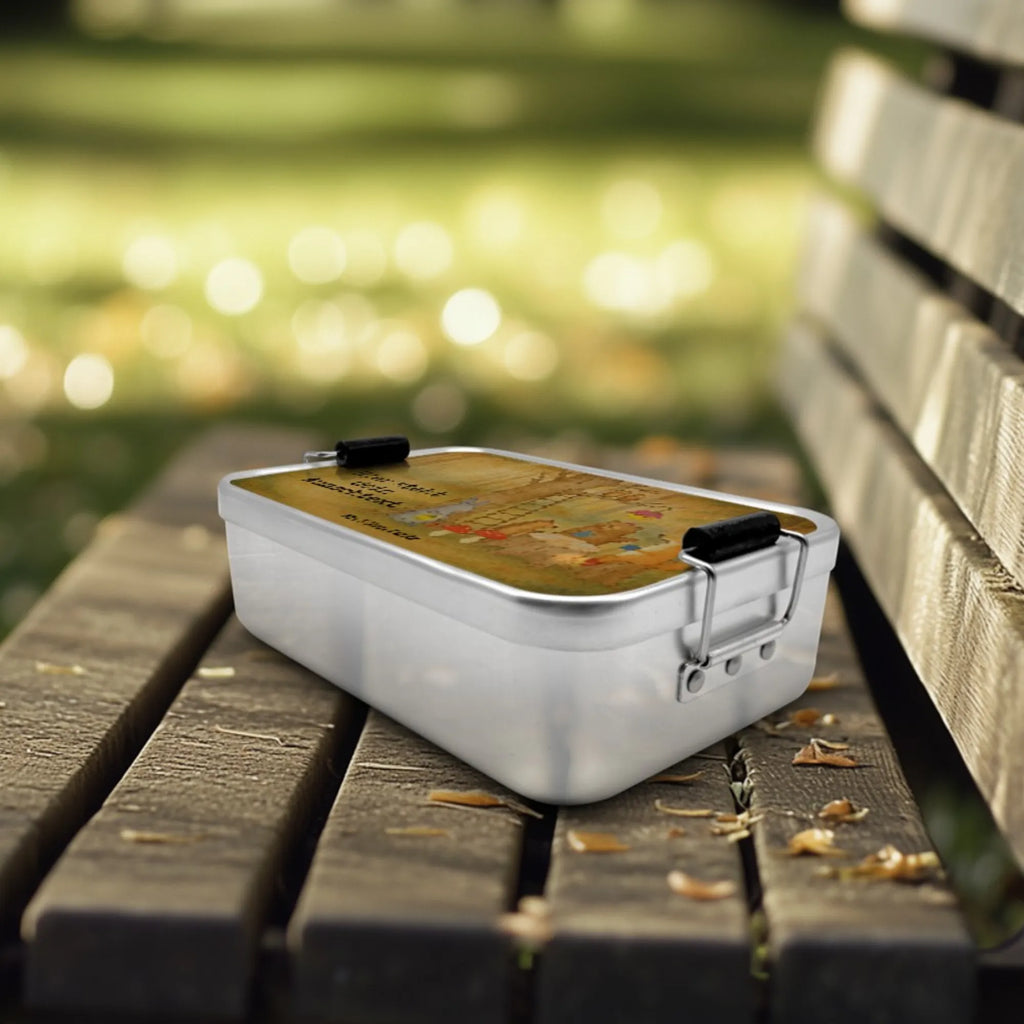 Personalisierte Metall Brotdose Waldtiere Picknick Design Schule, Brotbox mit Namen, Brotbox, Brotdose, Geschenk mit Namen, Brotdose mit Namen, Kindergarten, Uni, Tiermotive, Gute Laune, lustige Sprüche, Tiere, Igel, Hase, Picknick, Waldtiere, Fuchs, Wald, Maus, Eichhörnchen
