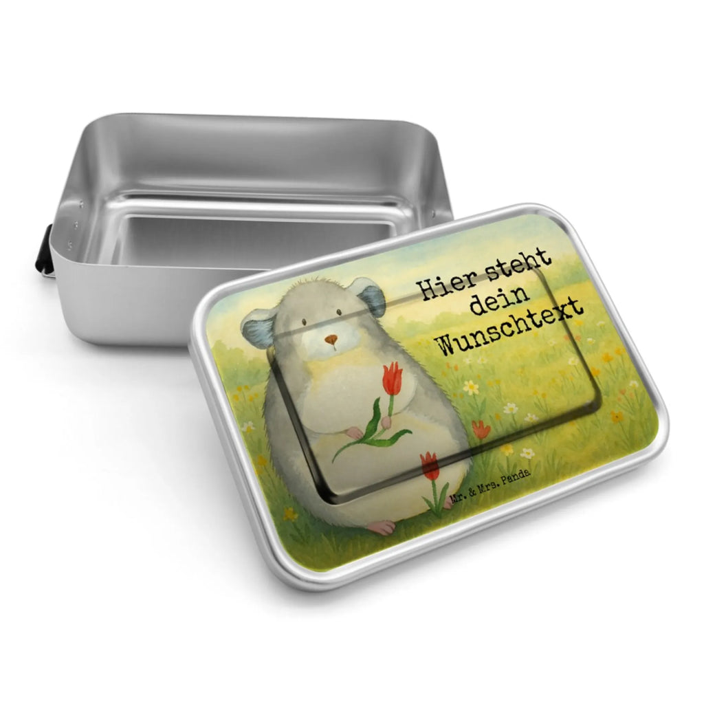 Personalisierte Metall Brotdose Chinchilla Blume Design Brotdose, Brotbox, Brotdose mit Namen, Kindergarten, Uni, Schule, Brotbox mit Namen, Geschenk mit Namen, Tiermotive, Gute Laune, lustige Sprüche, Tiere, Chinchillas, Chinchilla, Liebeskummer, Glücklichsein, Büroalltag, traurig sein, Depressionen, Büro, Chaos, Kummer