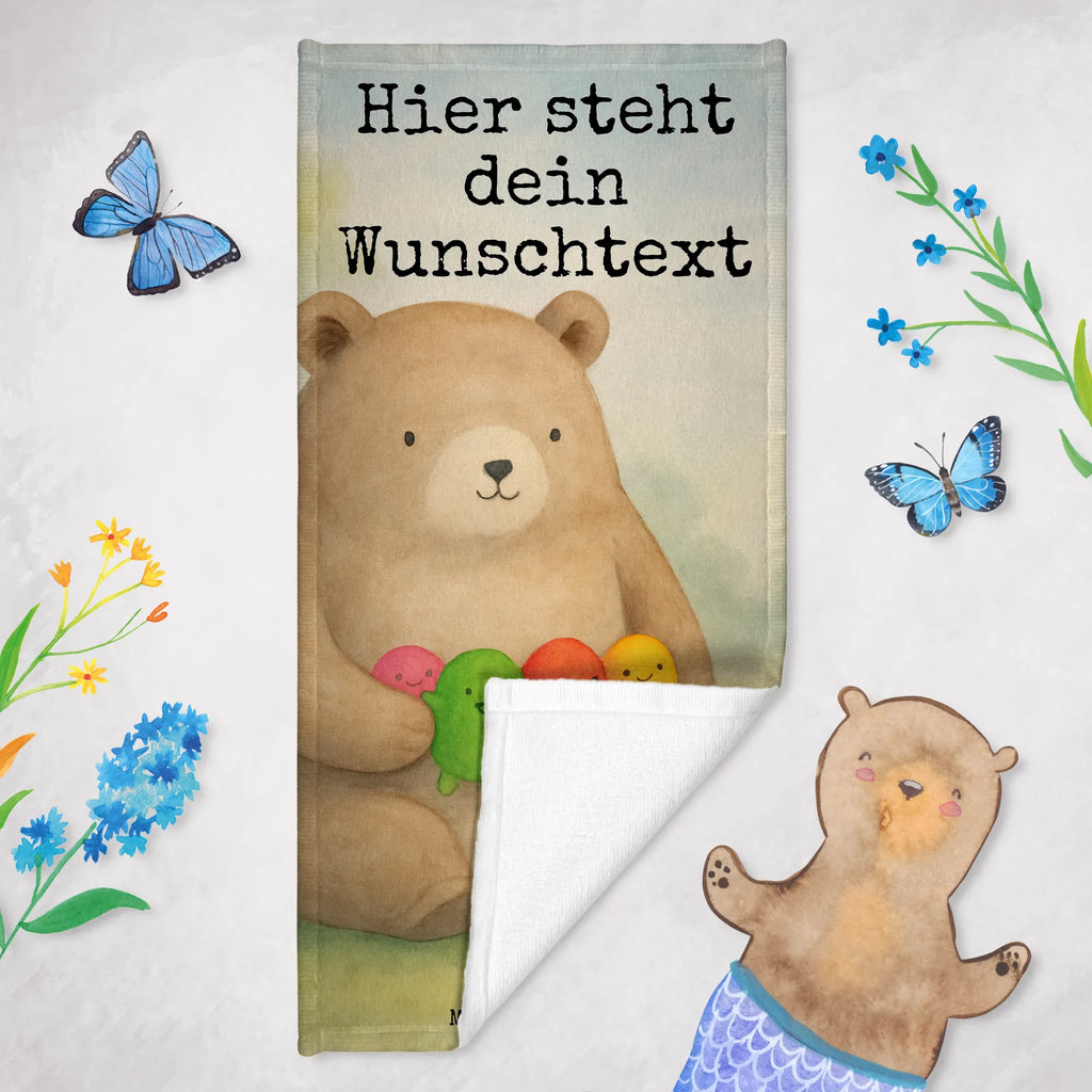 Personalisiertes Badehandtuch Bär Gefühl Design Duschtuch mit Namen, Personalisiertes Handtuch, Kinder Handtuch mit Namen, Personalisiertes Badetuch, Badetuch mit Namen, Strandtuch mit Namen, Saunatuch mit Namen, Bär, Teddy, Teddybär, Durchgedreht, Wahnsinn, Verrückt