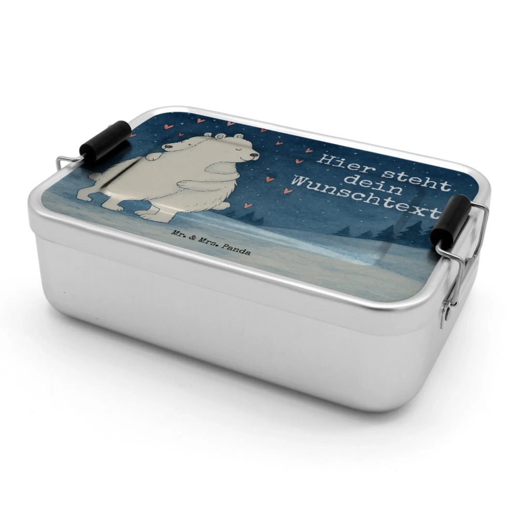 Personalisierte Metall Brotdose Eisbär Umarmen Design Uni, Geschenk mit Namen, Schule, Brotbox, Brotdose mit Namen, Kindergarten, Brotdose, Brotbox mit Namen, Tiermotive, Gute Laune, lustige Sprüche, Tiere