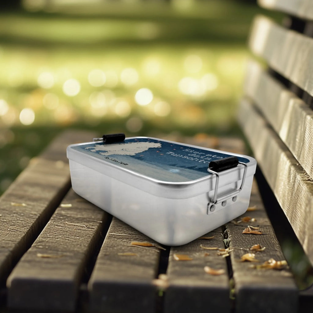 Personalisierte Metall Brotdose Eisbär Umarmen Design Uni, Geschenk mit Namen, Schule, Brotbox, Brotdose mit Namen, Kindergarten, Brotdose, Brotbox mit Namen, Tiermotive, Gute Laune, lustige Sprüche, Tiere