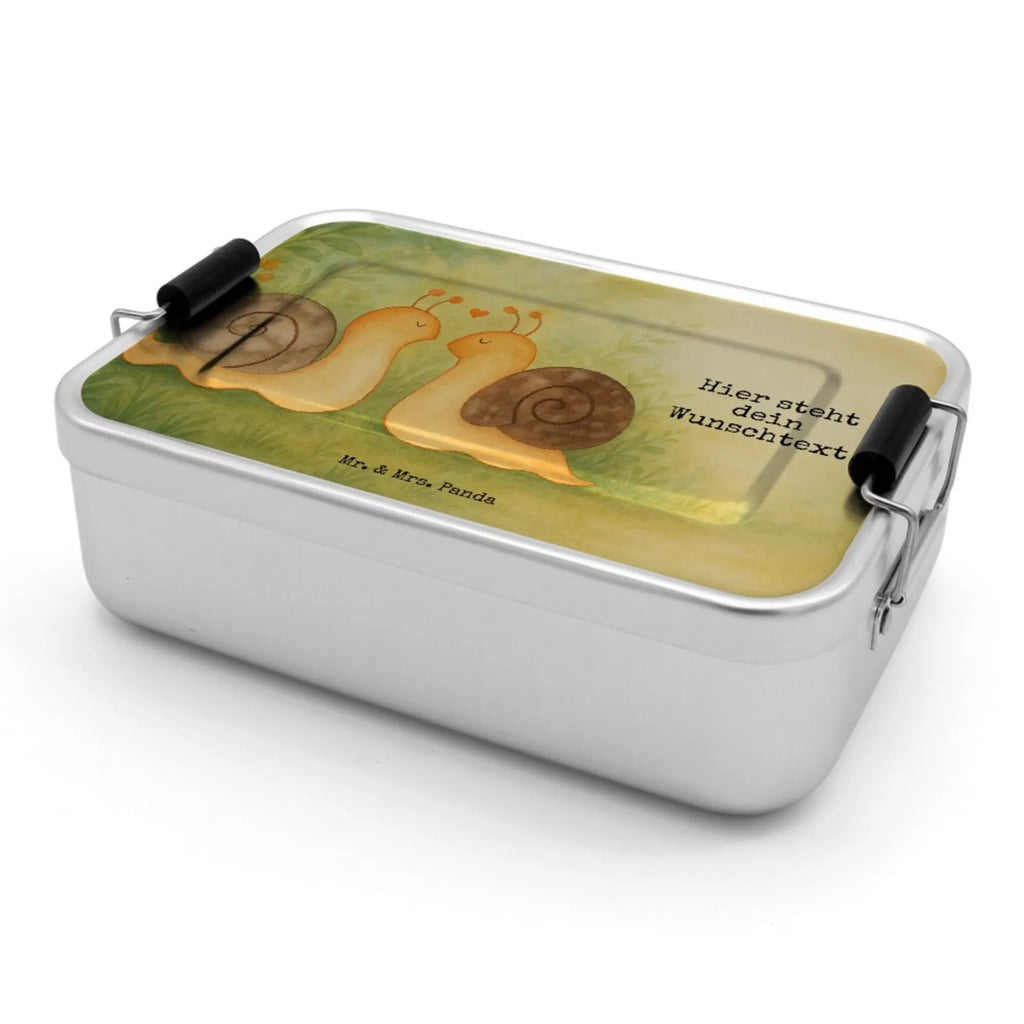 Spersonalizowany metalowy pojemnik na lunch Miłość ślimaków Design Brotbox mit Namen, Brotdose mit Namen, Brotbox, Schule, Brotdose, Uni, Kindergarten, Geschenk mit Namen, Liebe, Partner, Freund, Freundin, Ehemann, Ehefrau, Heiraten, Verlobung, Heiratsantrag, Liebesgeschenk, Jahrestag, Hocheitstag