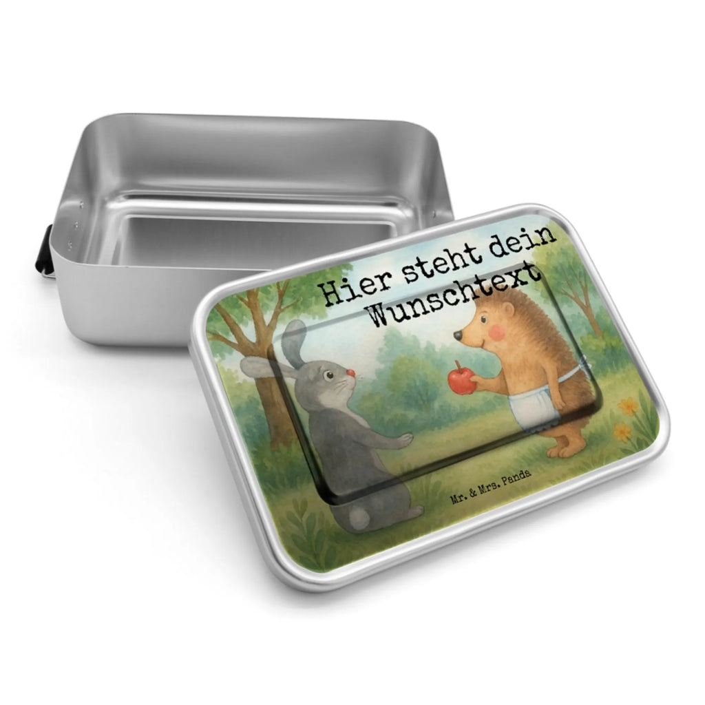 Personalized Metal Lunch Box Hare Hedgehog Design Brotbox, Uni, Kindergarten, Geschenk mit Namen, Brotdose, Brotdose mit Namen, Schule, Brotbox mit Namen, Tiermotive, Gute Laune, lustige Sprüche, Tiere, Hase, Igel, Herzschmerz, Trennungsschmerz, Spruch romantisch, Igel und Hase, Liebe Spruch, Trösten, Liebeskummer Geschenk