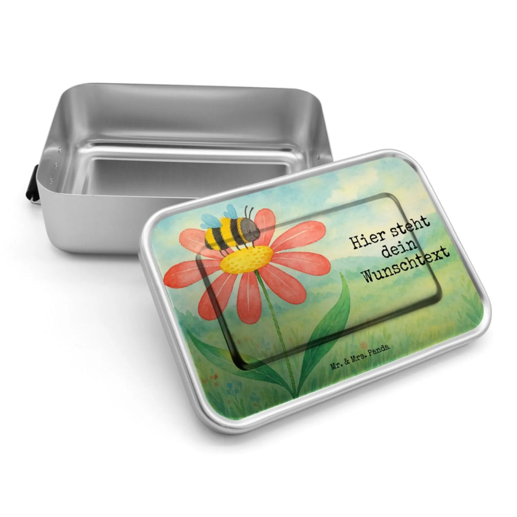 Personalisierte Metall Brotdose Hummel Blume Design Kindergarten, Geschenk mit Namen, Uni, Brotbox, Schule, Brotbox mit Namen, Brotdose mit Namen, Brotdose, Tiermotive, Gute Laune, lustige Sprüche, Tiere, Hummeln, Flauschig, Biene, Blume, Feld, Natur, Wespe, Hummel