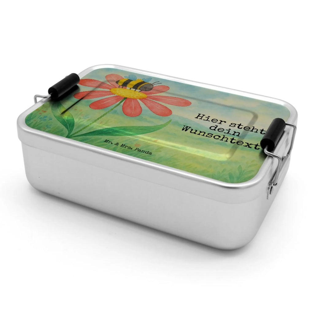 Personalisierte Metall Brotdose Hummel Blume Design Kindergarten, Geschenk mit Namen, Uni, Brotbox, Schule, Brotbox mit Namen, Brotdose mit Namen, Brotdose, Tiermotive, Gute Laune, lustige Sprüche, Tiere, Hummeln, Flauschig, Biene, Blume, Feld, Natur, Wespe, Hummel