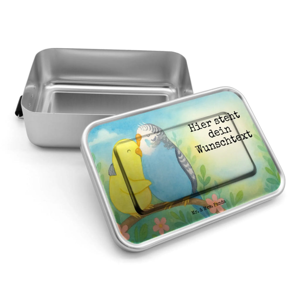 Spersonalizowany metalowy pojemnik na lunch Miłość papużki falistej Design Kindergarten, Uni, Brotdose, Schule, Brotbox mit Namen, Brotdose mit Namen, Brotbox, Geschenk mit Namen, Liebe, Partner, Freund, Freundin, Ehemann, Ehefrau, Heiraten, Verlobung, Heiratsantrag, Liebesgeschenk, Jahrestag, Hocheitstag, Kuscheln, Nähe, Vertrauen, Vögel, Wellensittich