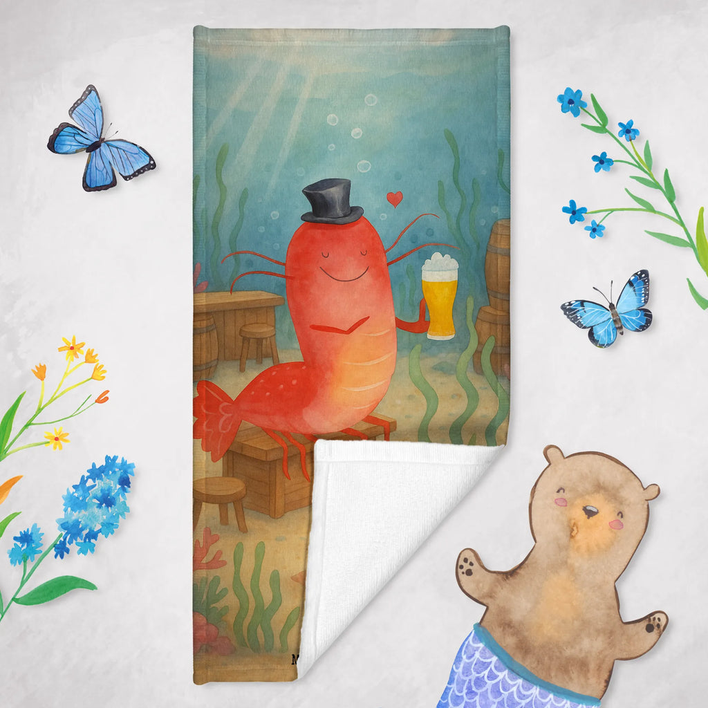 Badehandtuch Hummer Weizen Design Kinder Handtuch, Saunatuch, Badetuch, Strandtuch, Duschtuch, Meerestiere, Meer, Urlaub, Kneipe, Gasthaus, Männerhaushalt, Garnele, Bier, Wirtschaft, Junggeselle, Bierliebhaber, Kochen, Junggesellin, Garnelen