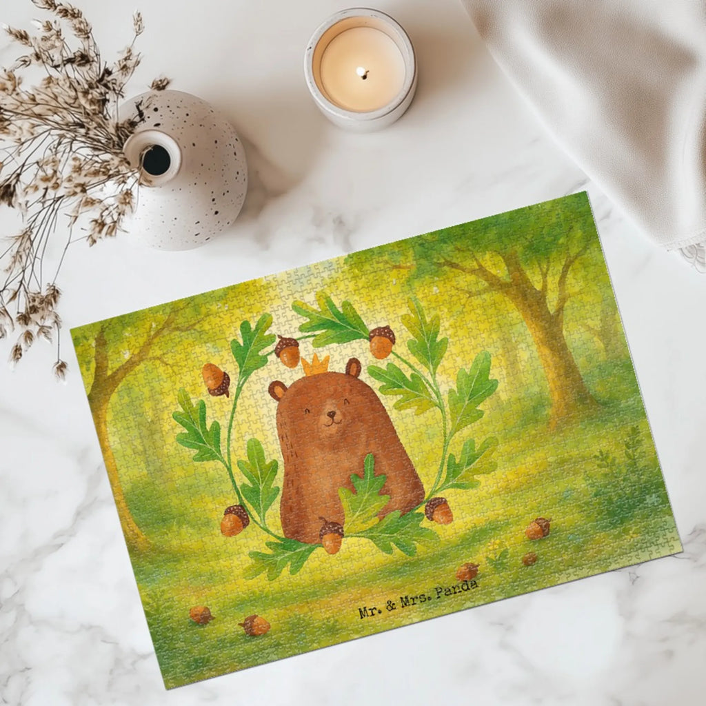 Puzzle Bär König Design Puzzle, Teddy, Bär, Teddybär, Vater, Bester Vater, Vatertag, Dad, Papa Bär, Daddy, Papi, Papa, Bester Papa, Weltbester Papa