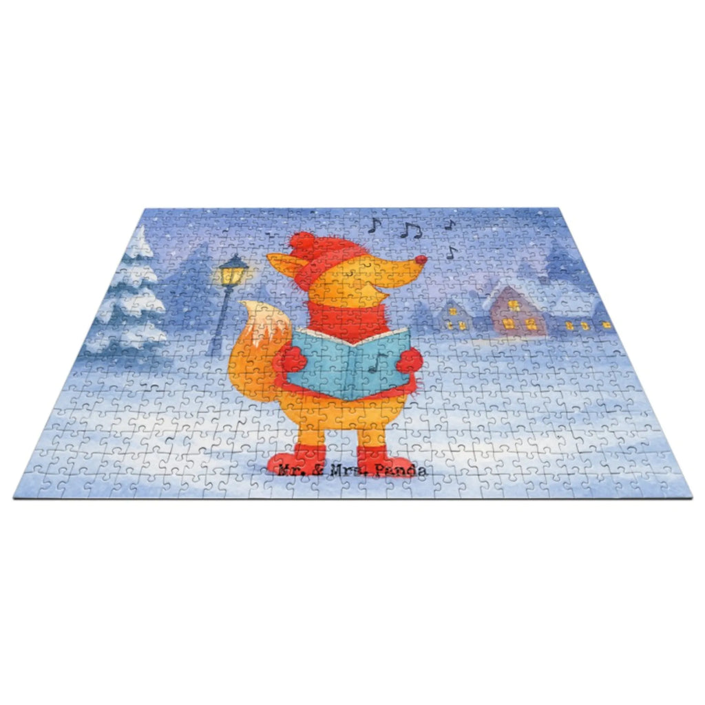 Puzzle Fuchs Sänger Design Puzzle, Winter, Weihnachten, Weihnachtsdeko, Nikolaus, Advent, Heiligabend, Wintermotiv, Sänger, Geschenk Sänger, Fuchs, Füchse, Singen, Weihnachtslieder