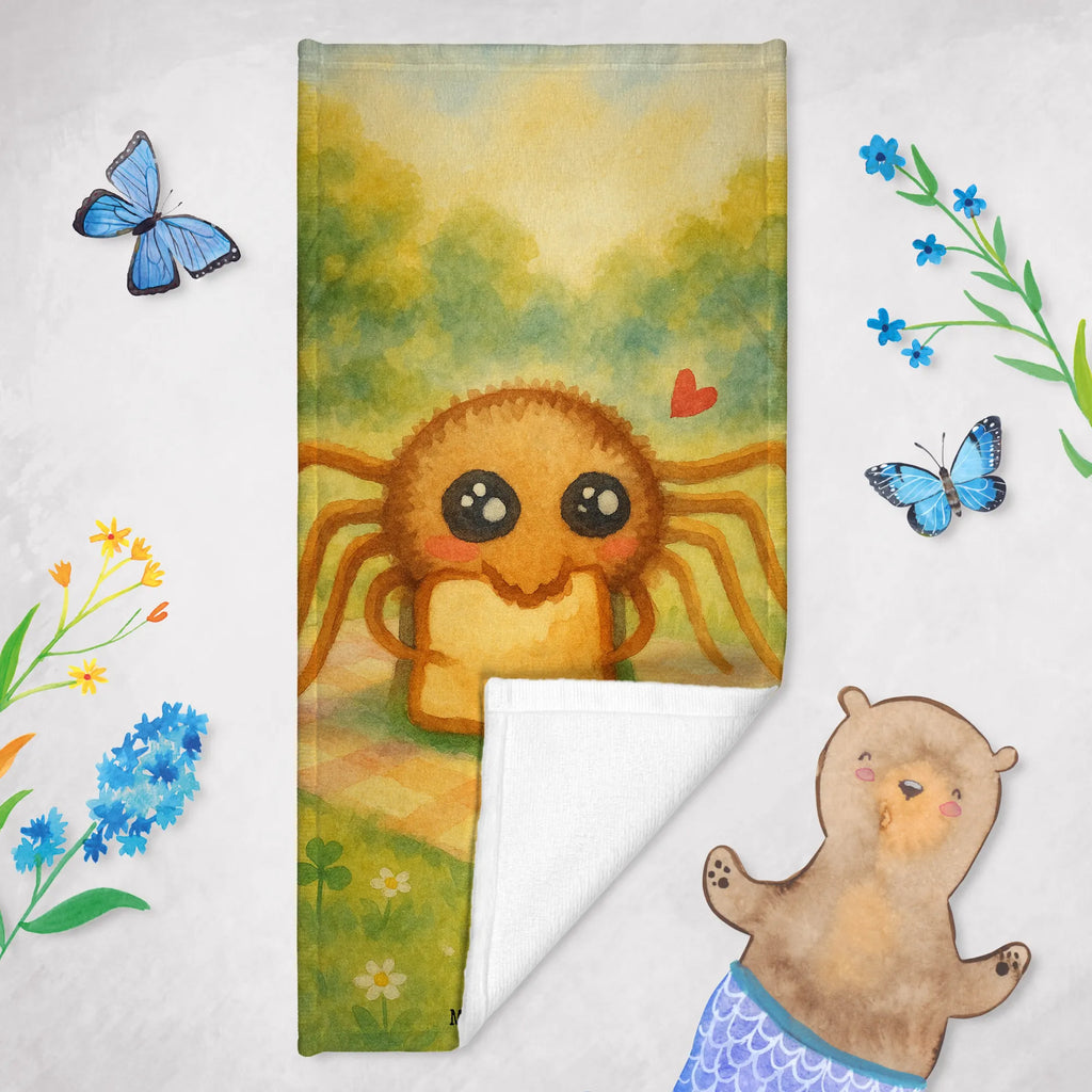 Badehandtuch Spinne Agathe Sandwich Design Duschtuch, Kinder Handtuch, Saunatuch, Strandtuch, Badetuch, Spinne Agathe, Spinne, Agathe, Videos, Merchandise, Glück, Hungrig, Hunger, Alles wird gut, Lebensfreude, Verfressen, Mut