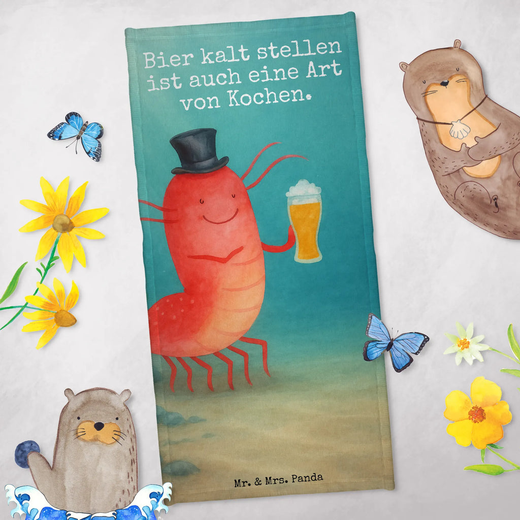 Badehandtuch Hummer Weizen Design Kinder Handtuch, Saunatuch, Badetuch, Strandtuch, Duschtuch, Meerestiere, Meer, Urlaub, Kneipe, Gasthaus, Männerhaushalt, Garnele, Bier, Wirtschaft, Junggeselle, Bierliebhaber, Kochen, Junggesellin, Garnelen