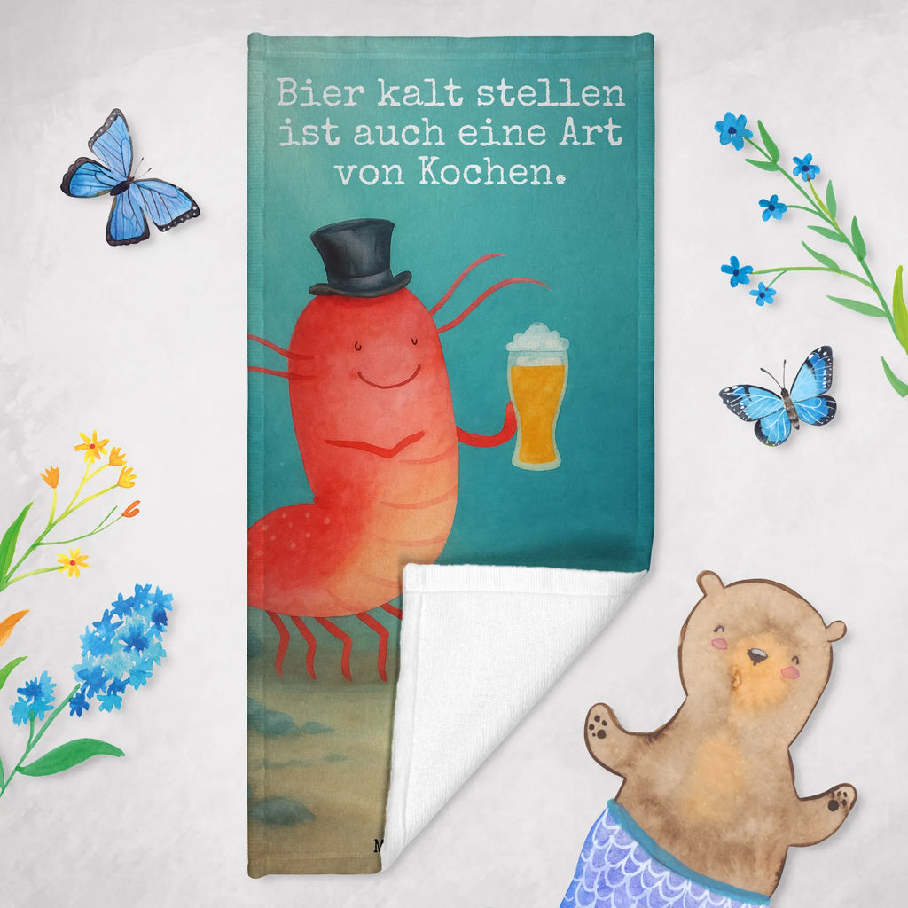 Badehandtuch Hummer Weizen Design Kinder Handtuch, Saunatuch, Badetuch, Strandtuch, Duschtuch, Meerestiere, Meer, Urlaub, Kneipe, Gasthaus, Männerhaushalt, Garnele, Bier, Wirtschaft, Junggeselle, Bierliebhaber, Kochen, Junggesellin, Garnelen