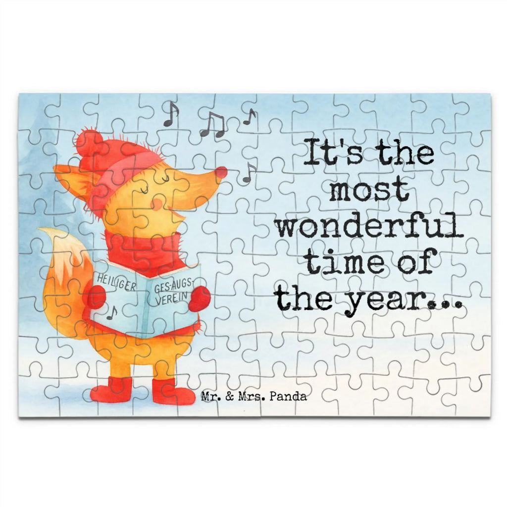 Puzzle Fuchs Sänger Design Puzzle, Winter, Weihnachten, Weihnachtsdeko, Nikolaus, Advent, Heiligabend, Wintermotiv, Sänger, Geschenk Sänger, Fuchs, Füchse, Singen, Weihnachtslieder