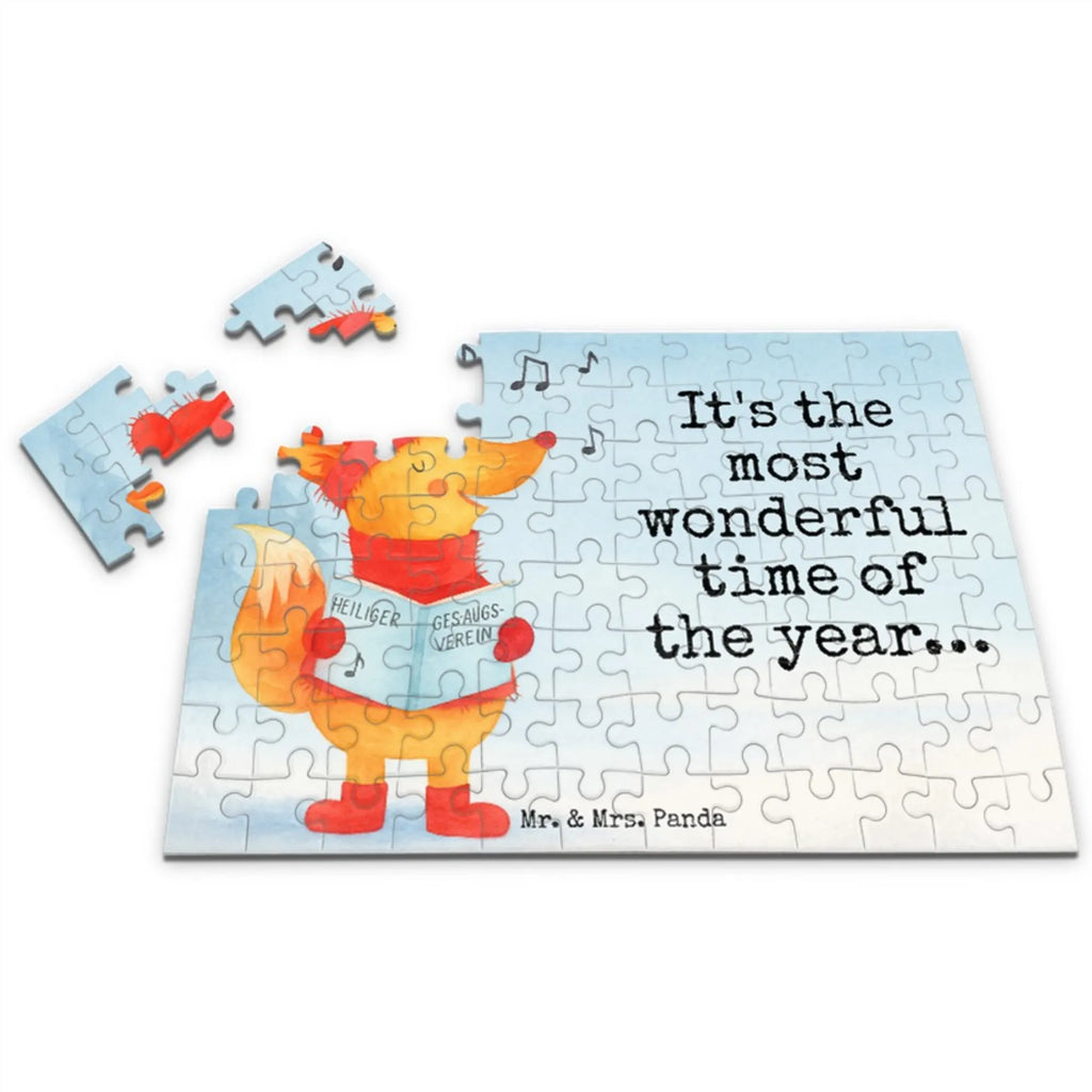 Puzzle Fuchs Sänger Design Puzzle, Winter, Weihnachten, Weihnachtsdeko, Nikolaus, Advent, Heiligabend, Wintermotiv, Sänger, Geschenk Sänger, Fuchs, Füchse, Singen, Weihnachtslieder