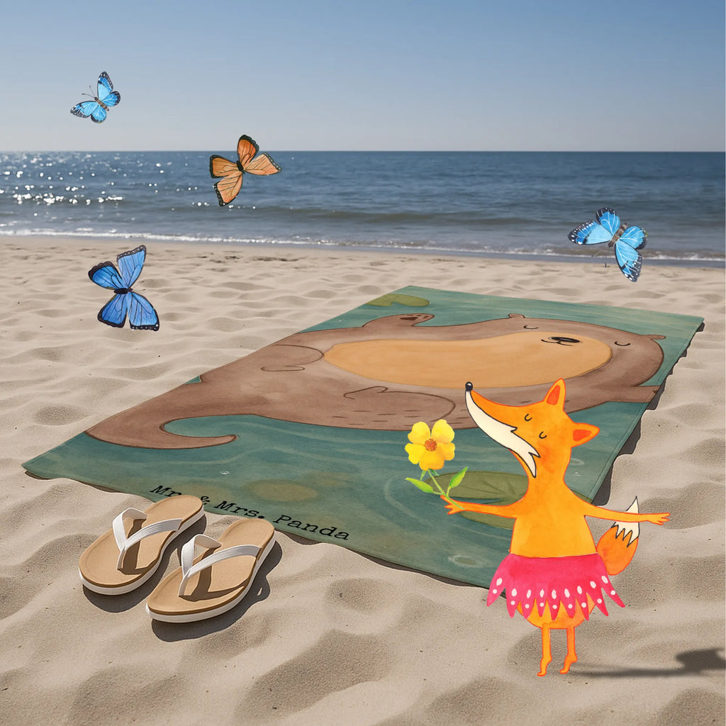 Badehandtuch Otter Umarmen Design Strandtuch, Kinder Handtuch, Badetuch, Duschtuch, Saunatuch, Otter, Fischotter, Seeotter, Otter Seeotter See Otter