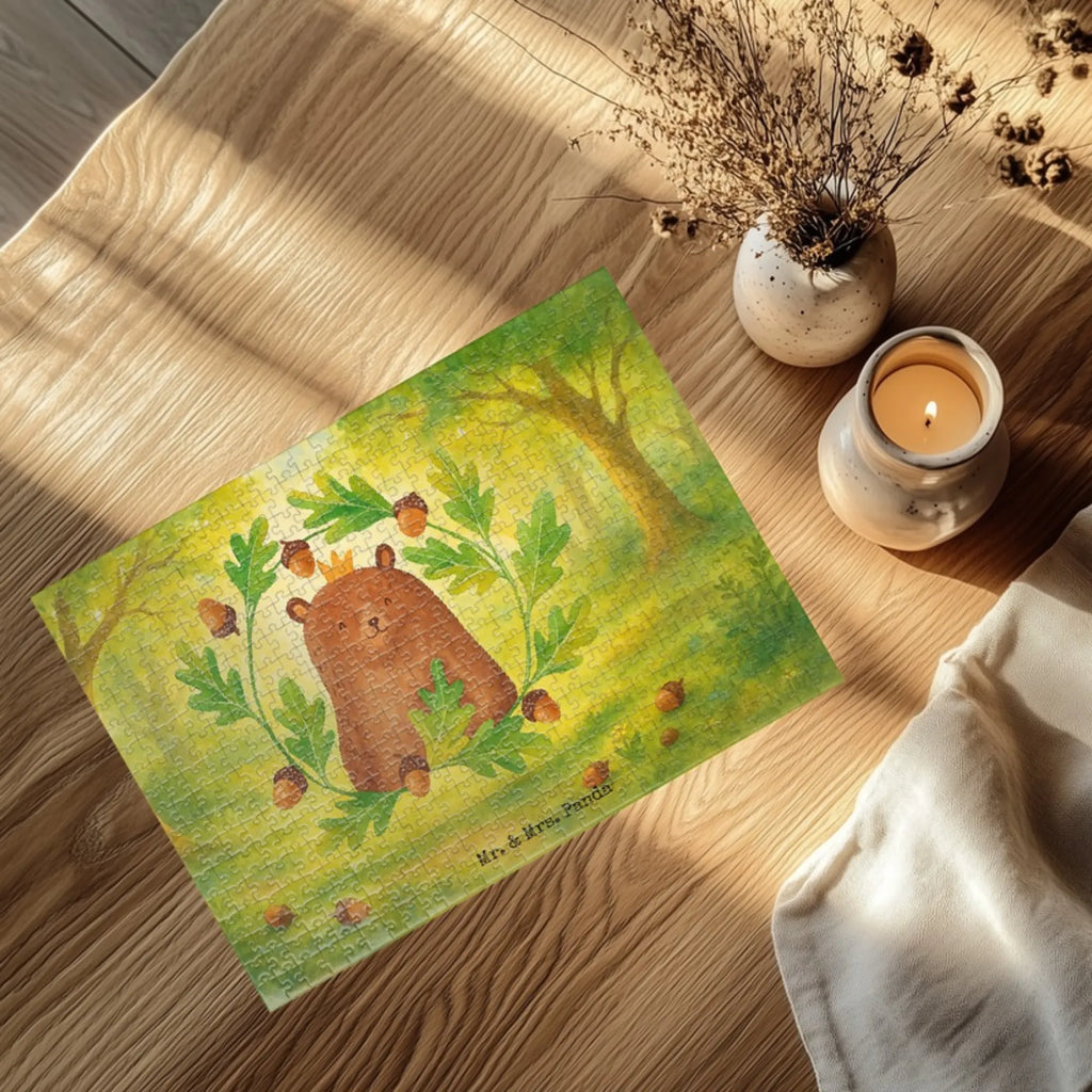 Puzzle Bär König Design Puzzle, Teddy, Bär, Teddybär, Vater, Bester Vater, Vatertag, Dad, Papa Bär, Daddy, Papi, Papa, Bester Papa, Weltbester Papa