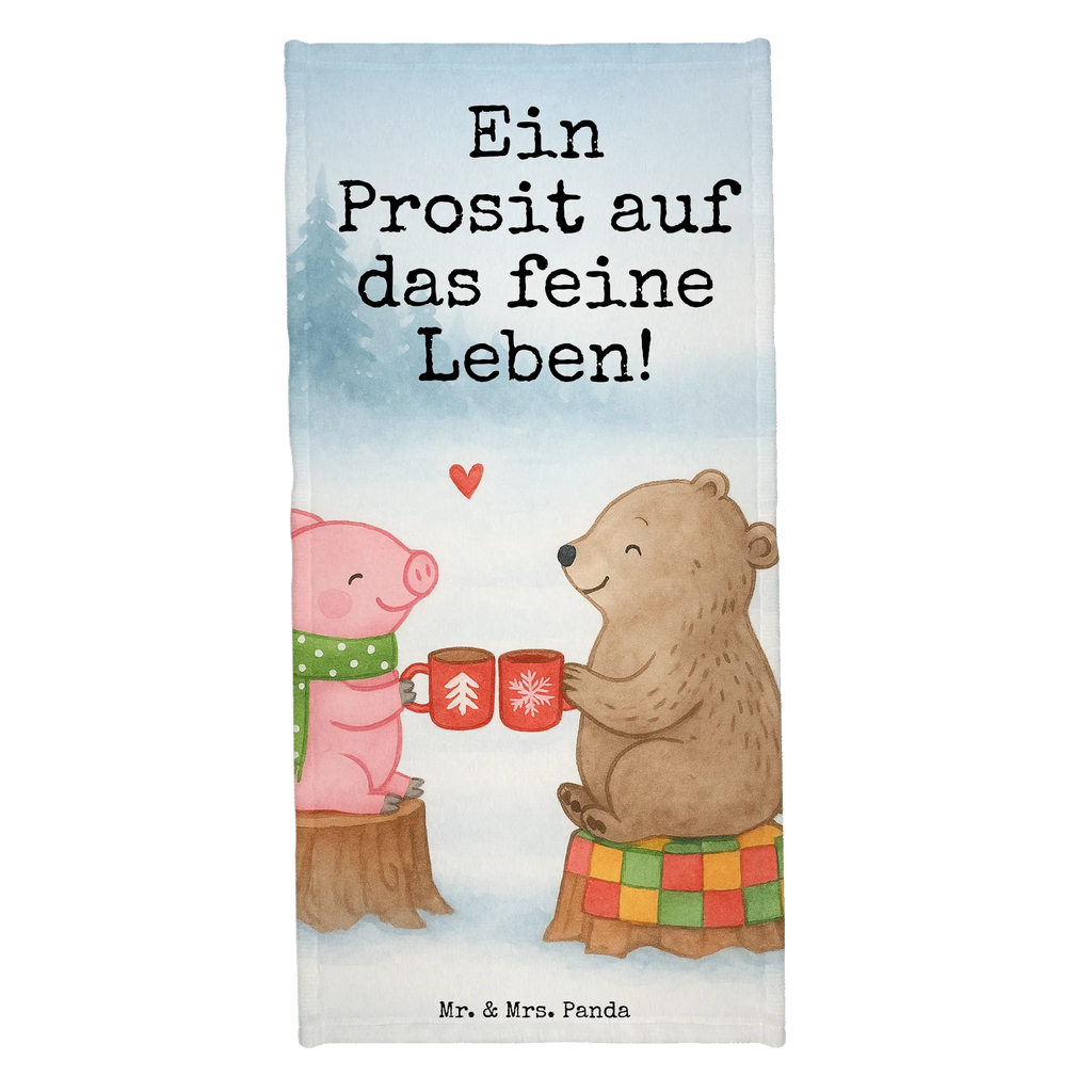 Badehandtuch Glühschwein Sause Design Badetuch, Duschtuch, Saunatuch, Kinder Handtuch, Strandtuch, Winter, Weihnachten, Weihnachtsdeko, Nikolaus, Advent, Heiligabend, Wintermotiv, Alles Gute, Prost, Schwein, Bär, Weihnachtszeit