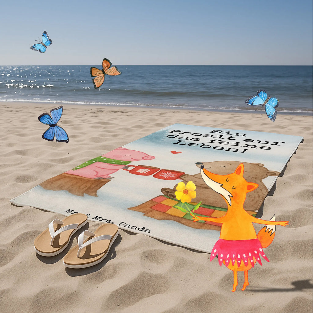 Badehandtuch Glühschwein Sause Design Badetuch, Duschtuch, Saunatuch, Kinder Handtuch, Strandtuch, Winter, Weihnachten, Weihnachtsdeko, Nikolaus, Advent, Heiligabend, Wintermotiv, Alles Gute, Prost, Schwein, Bär, Weihnachtszeit