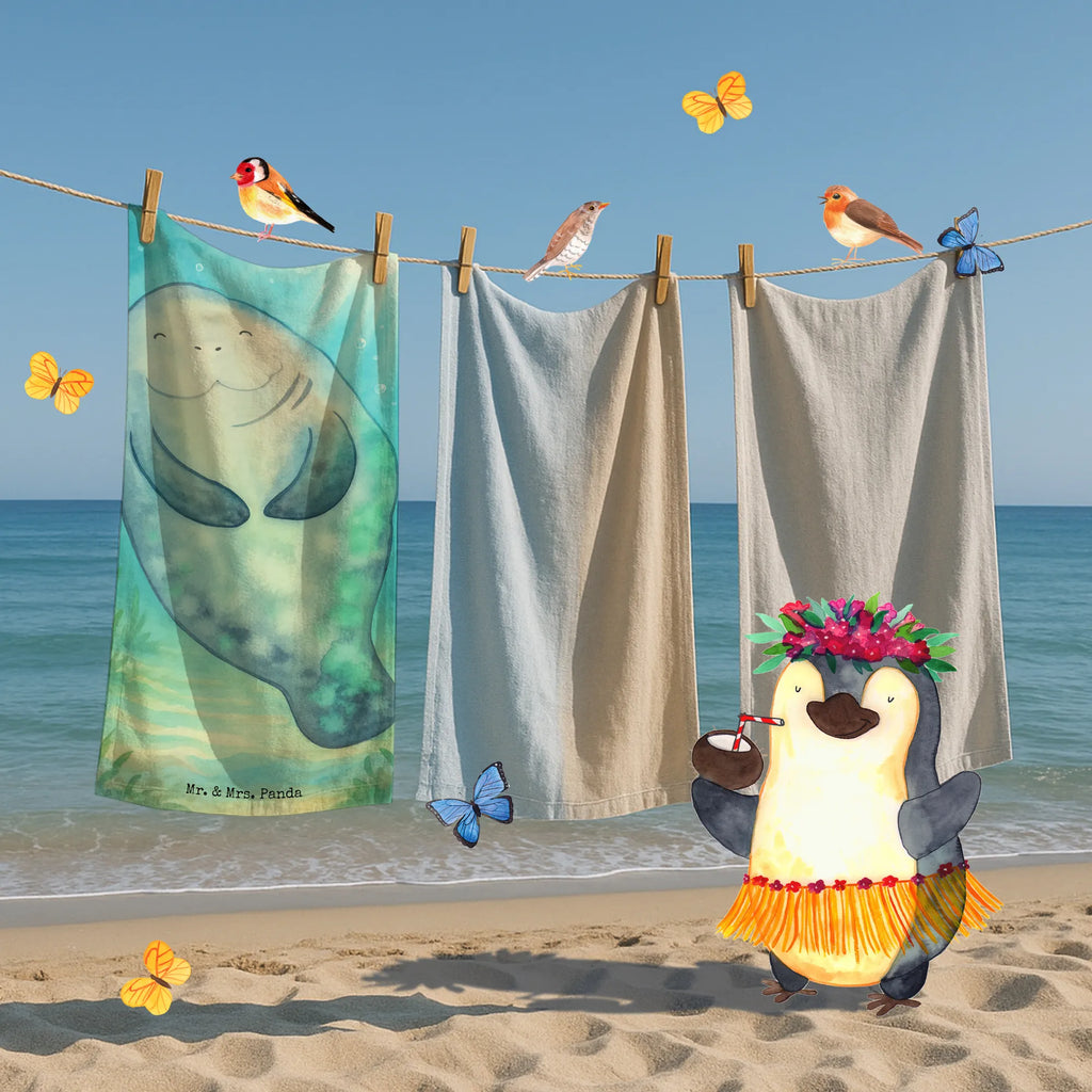 Badehandtuch Seekuh Happy Design Strandtuch, Duschtuch, Kinder Handtuch, Saunatuch, Badetuch, Meerestiere, Meer, Urlaub, Liebeskummer, Seekuh, Neuanfang, Neustart, Zufrieden, Selbstliebe, Seekühe, Freundin, Achtsamkeit, Respekt