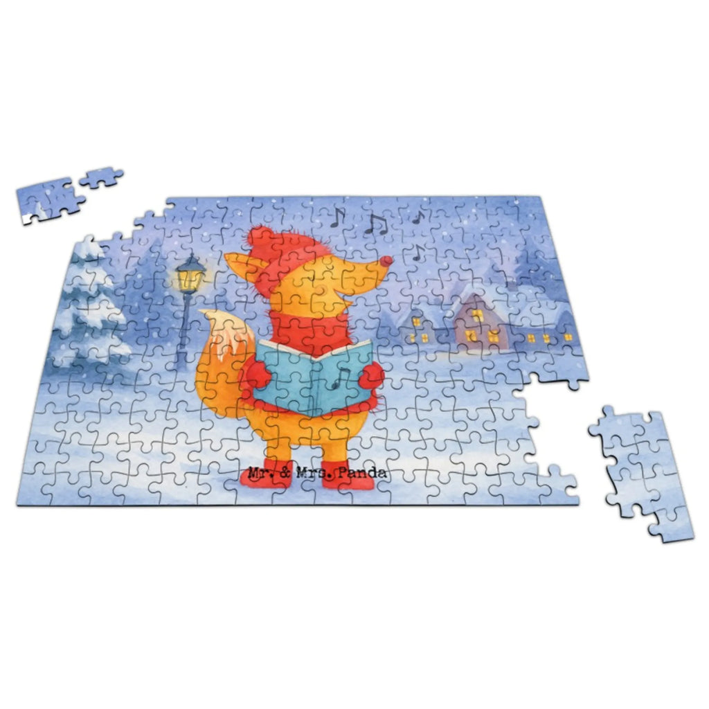 Puzzle Fuchs Sänger Design Puzzle, Winter, Weihnachten, Weihnachtsdeko, Nikolaus, Advent, Heiligabend, Wintermotiv, Sänger, Geschenk Sänger, Fuchs, Füchse, Singen, Weihnachtslieder