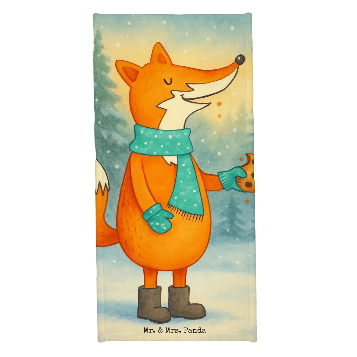 Strandtuch Fuchs Keks Design Strandtuch, Kinder Handtuch, Badetuch, Saunatuch, Duschtuch, Fuchs, Weihnachtszeit, Kekse, Plätzchen, Winter, Küche Deko, Backen Spruch, Liebe, Füchse