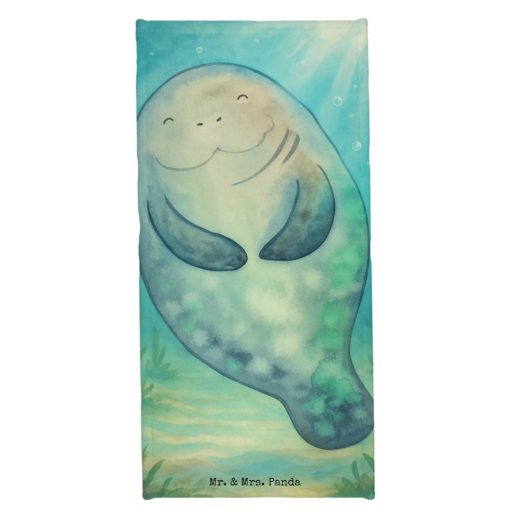 Badehandtuch Seekuh Happy Design Strandtuch, Duschtuch, Kinder Handtuch, Saunatuch, Badetuch, Meerestiere, Meer, Urlaub, Liebeskummer, Seekuh, Neuanfang, Neustart, Zufrieden, Selbstliebe, Seekühe, Freundin, Achtsamkeit, Respekt