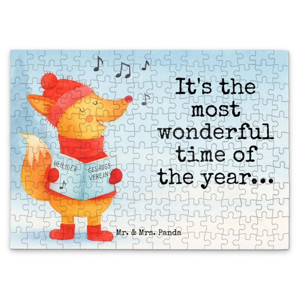 Puzzle Fuchs Sänger Design Puzzle, Winter, Weihnachten, Weihnachtsdeko, Nikolaus, Advent, Heiligabend, Wintermotiv, Sänger, Geschenk Sänger, Fuchs, Füchse, Singen, Weihnachtslieder