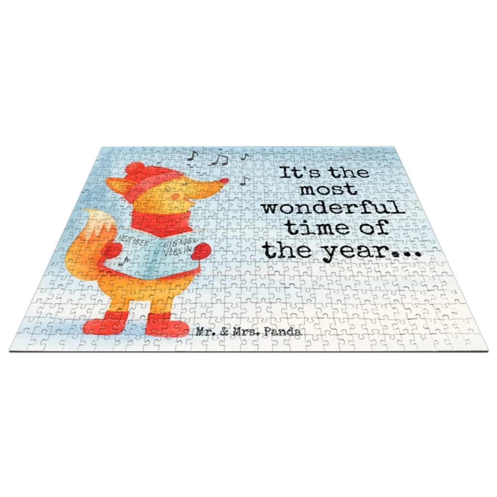 Puzzle Fuchs Sänger Design Puzzle, Winter, Weihnachten, Weihnachtsdeko, Nikolaus, Advent, Heiligabend, Wintermotiv, Sänger, Geschenk Sänger, Fuchs, Füchse, Singen, Weihnachtslieder