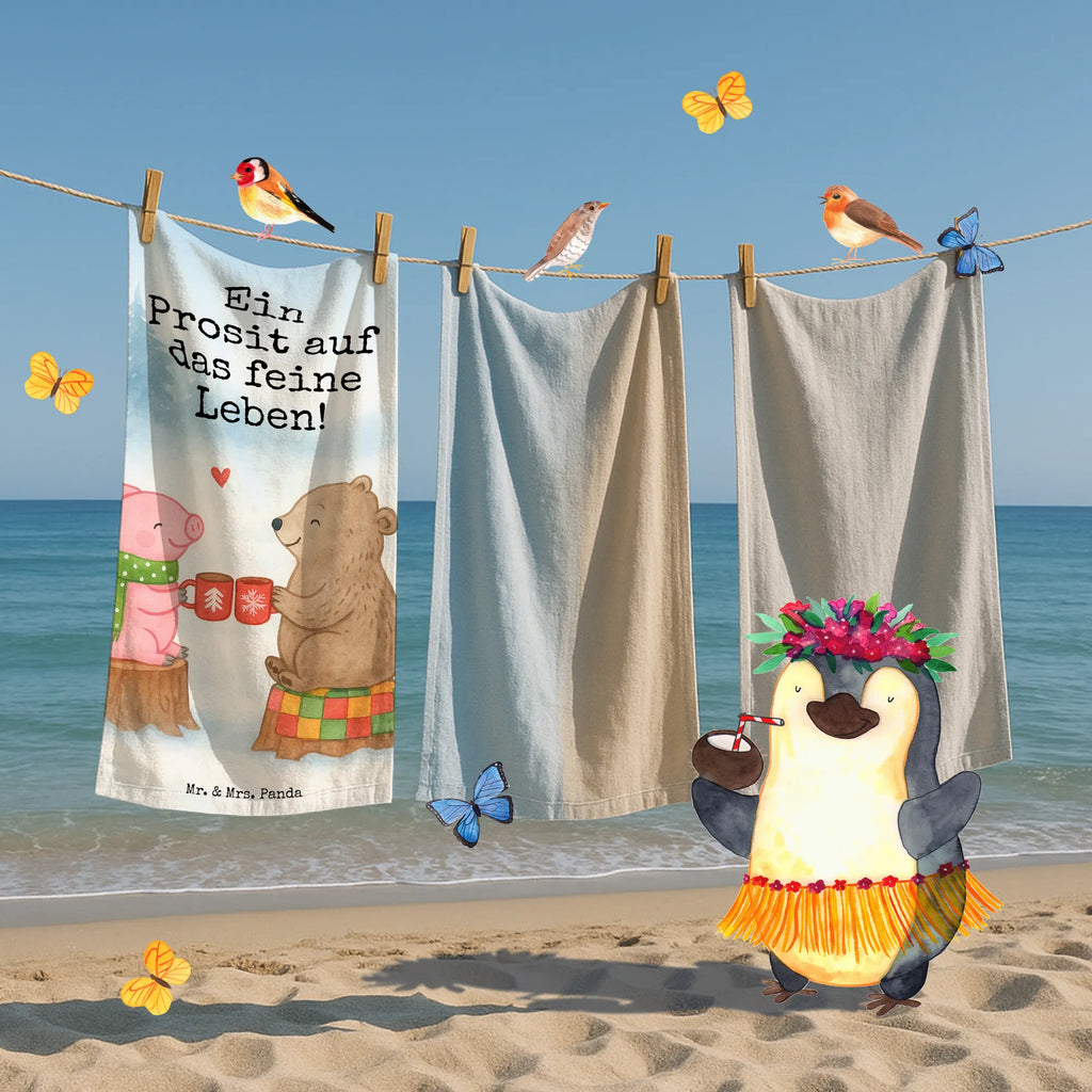 Badehandtuch Glühschwein Sause Design Badetuch, Duschtuch, Saunatuch, Kinder Handtuch, Strandtuch, Winter, Weihnachten, Weihnachtsdeko, Nikolaus, Advent, Heiligabend, Wintermotiv, Alles Gute, Prost, Schwein, Bär, Weihnachtszeit