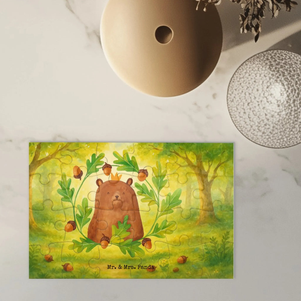 Puzzle Bär König Design Puzzle, Teddy, Bär, Teddybär, Vater, Bester Vater, Vatertag, Dad, Papa Bär, Daddy, Papi, Papa, Bester Papa, Weltbester Papa