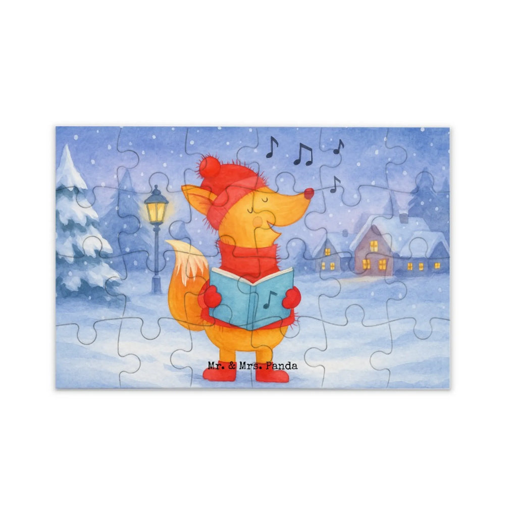 Puzzle Fuchs Sänger Design Puzzle, Winter, Weihnachten, Weihnachtsdeko, Nikolaus, Advent, Heiligabend, Wintermotiv, Sänger, Geschenk Sänger, Fuchs, Füchse, Singen, Weihnachtslieder