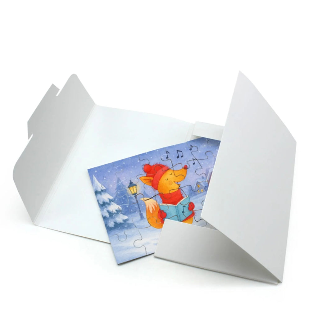 Puzzle Fuchs Sänger Design Puzzle, Winter, Weihnachten, Weihnachtsdeko, Nikolaus, Advent, Heiligabend, Wintermotiv, Sänger, Geschenk Sänger, Fuchs, Füchse, Singen, Weihnachtslieder
