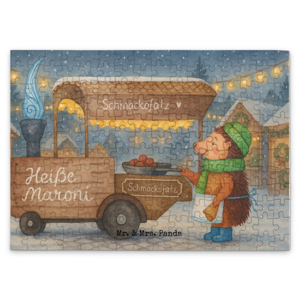 Puzzle Igel Maronen Design Puzzle, Winter, Weihnachten, Weihnachtsdeko, Nikolaus, Advent, Heiligabend, Wintermotiv, Maronen, Duft, Kastanien, Weihnachtsmarkt