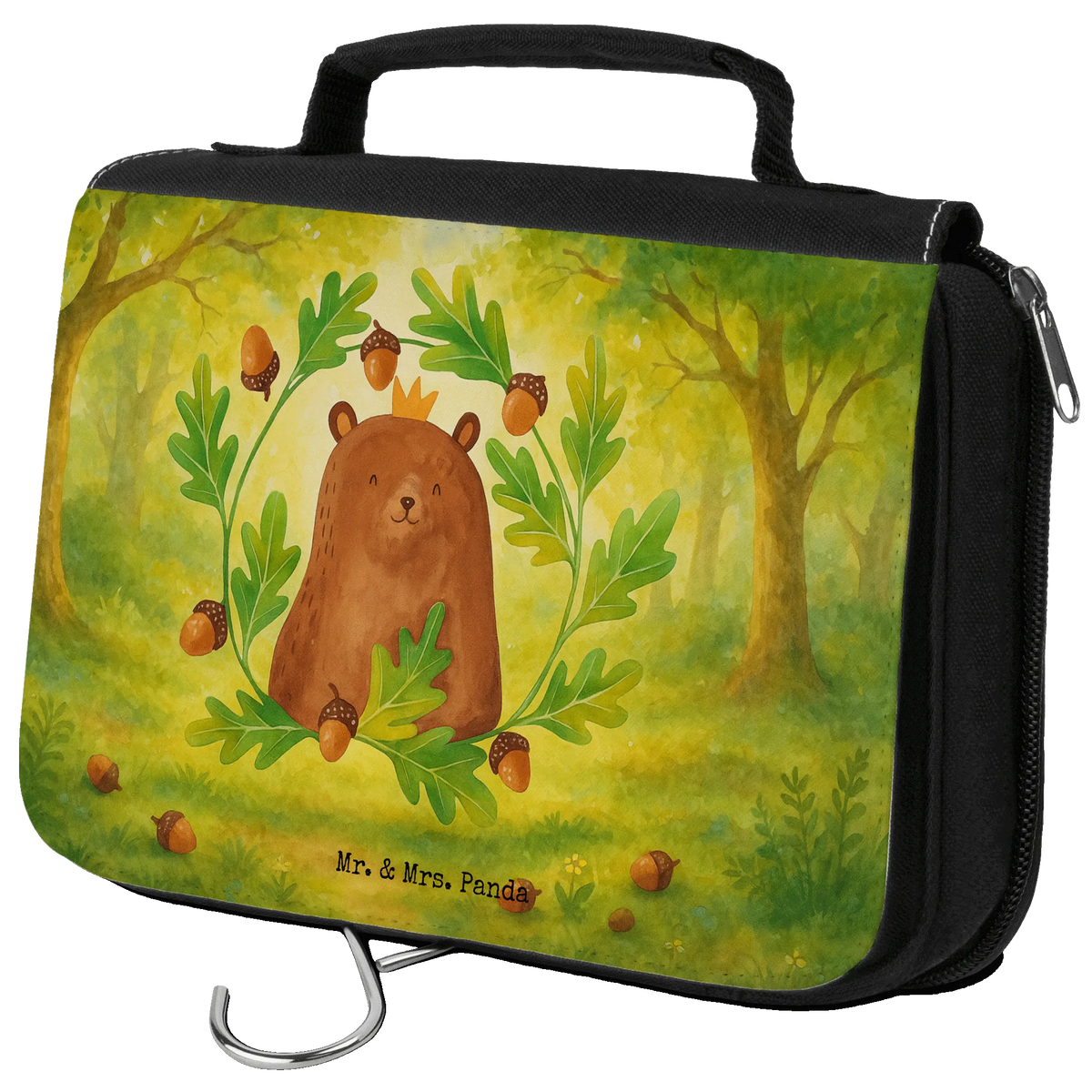 Kulturbeutel Bär König Design Reisebeutel, Kosmetiktasche, kosmetiktäschchen, badtasche, Kosmetikbeutel, Waschbeutel, Kulturtasche, Make-Up Tasche, beauty case, duschbeutel, Waschtasche, hygienebeutel, hygienetasche, Schminkbeutel, Schminktasche, beautycase, Toilettentasche, Kulturbeutel, kulturtäschchen, Necessaire, Reise-Kulturtasche, Teddy, Bär, Teddybär, Vatertag, Daddy, Dad, Papa Bär, Papa, Bester Vater, Weltbester Papa, Vater, Papi, Bester Papa