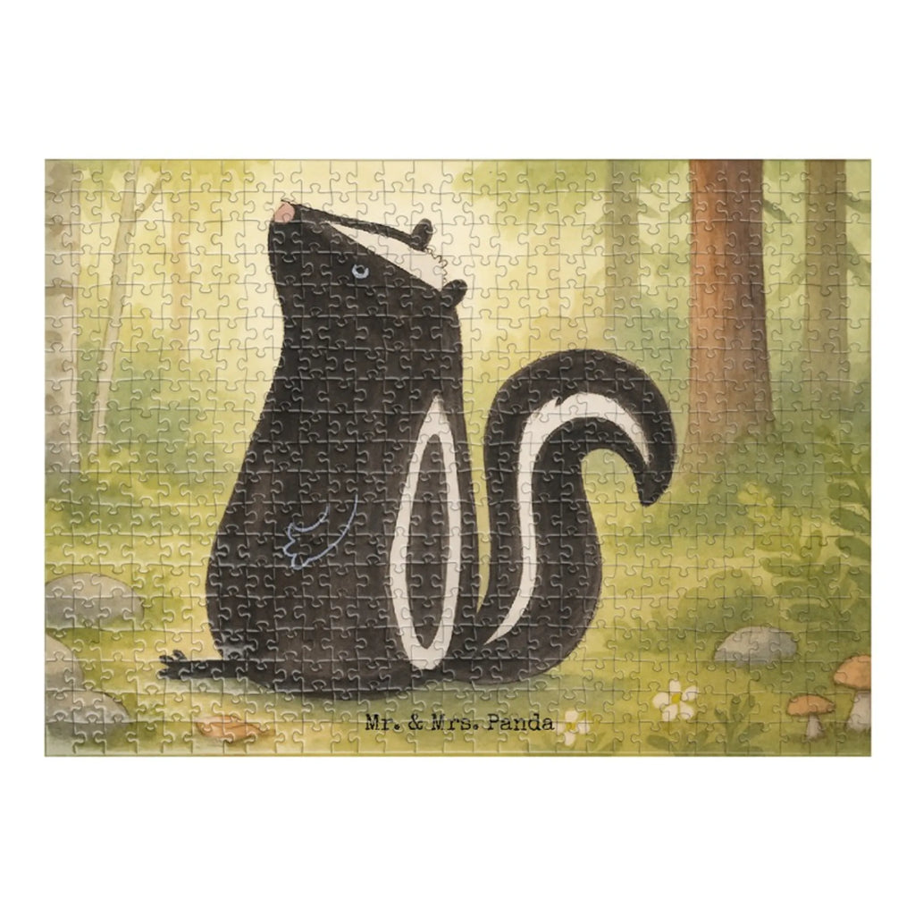 Puzzle Stinktier Sitzen Design Puzzle, Stinktier, Skunk, Wildtier, Stinki, Besserwisser, Stinker, Raubtier, Büro, Recht, Spruch