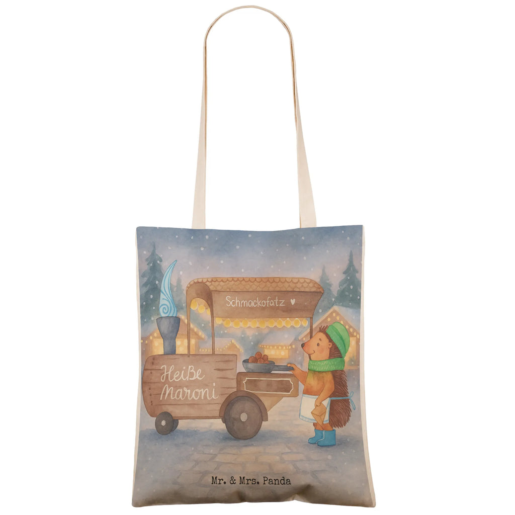 Shopping bag hedgehog Chestnuts Design pouch, shoulder bag, cotton bag, cloth bag, bag, Carrier bag, shopper, Winter, Christmas, Christmas time, snow