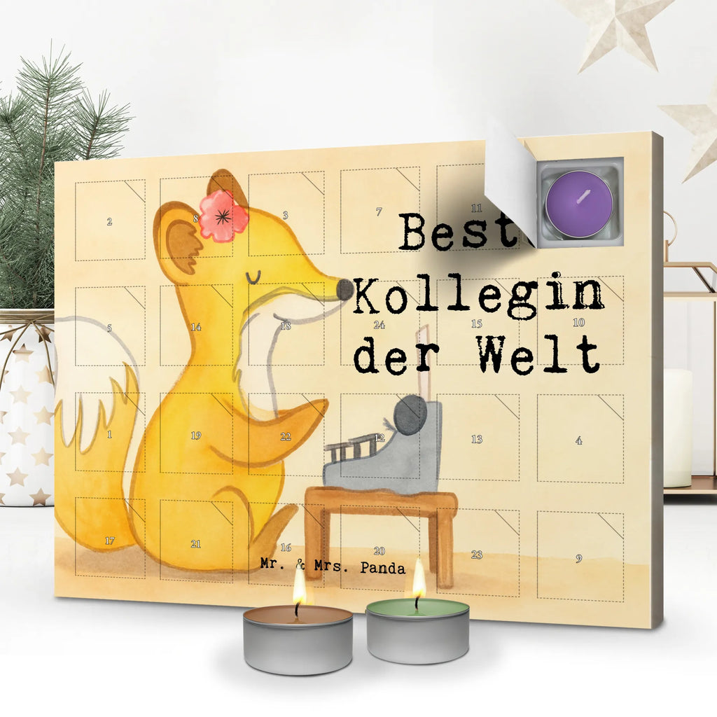 Scented candle advent calendar Fox Best colleague in the world Design for, thank you, gift, giving, birthday, birthday present, gift idea, souvenir, make you happy, gift tip, colleague, work, farewell gift, co-worker, girlfriend, Work colleague, job, retirement, fellow worker, office