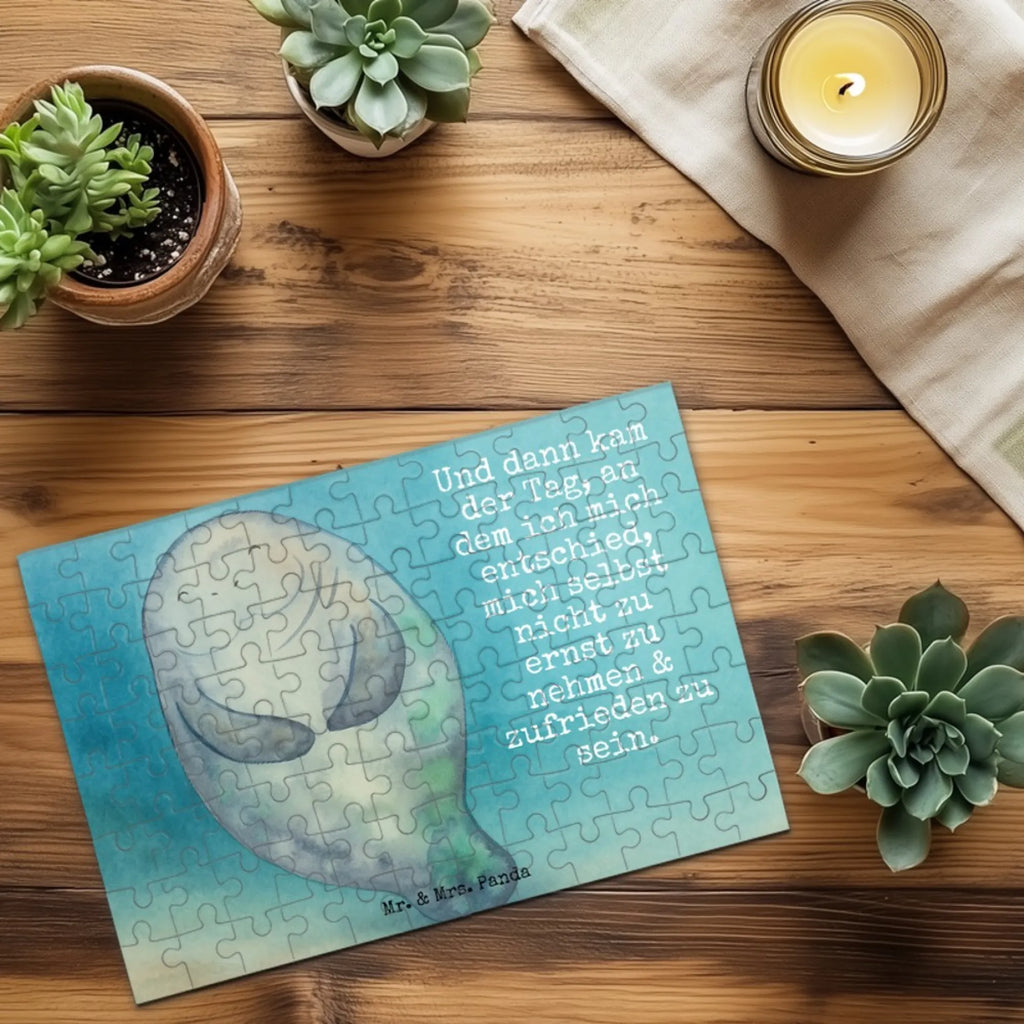 Puzzle Seekuh Happy Design Puzzle, Meerestiere, Meer, Urlaub, Neustart, Seekühe, Respekt, Zufrieden, Achtsamkeit, Freundin, Neuanfang, Selbstliebe, Liebeskummer, Seekuh