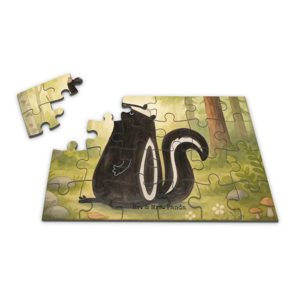 Puzzle Stinktier Sitzen Design Puzzle, Stinktier, Skunk, Wildtier, Stinki, Besserwisser, Stinker, Raubtier, Büro, Recht, Spruch