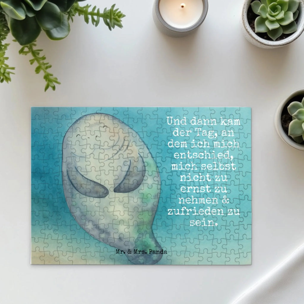 Puzzle Seekuh Happy Design Puzzle, Meerestiere, Meer, Urlaub, Neustart, Seekühe, Respekt, Zufrieden, Achtsamkeit, Freundin, Neuanfang, Selbstliebe, Liebeskummer, Seekuh