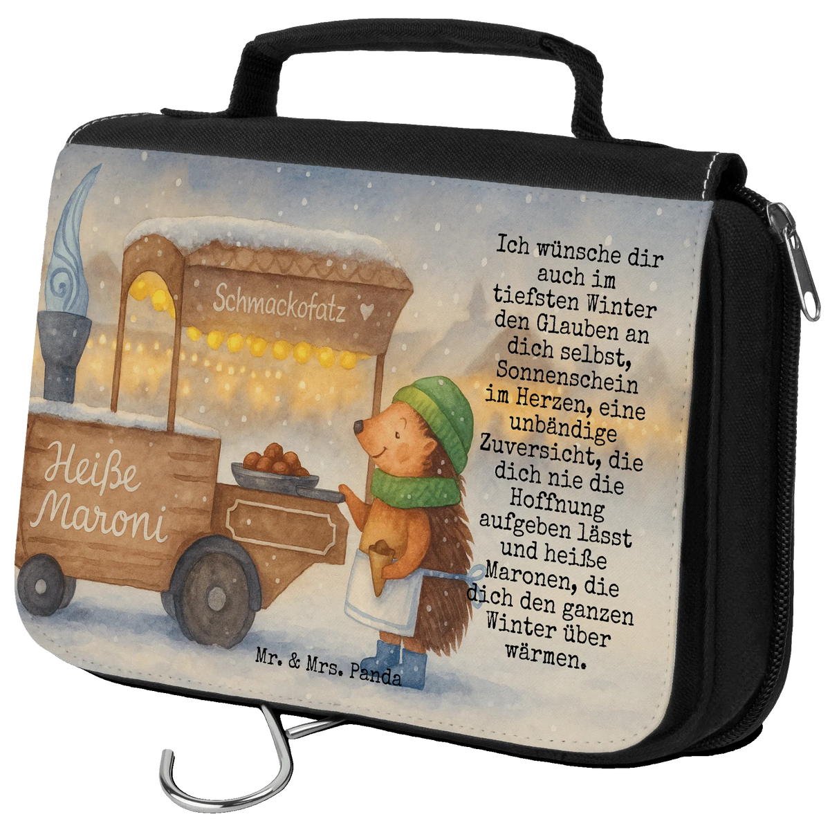 Kulturbeutel Igel Maronen Design hygienetasche, Make-Up Tasche, Reisebeutel, Schminkbeutel, Reise-Kulturtasche, beautycase, badtasche, Necessaire, Schminktasche, hygienebeutel, Kosmetikbeutel, Kosmetiktasche, duschbeutel, Toilettentasche, Kulturbeutel, Kulturtasche, beauty case, kulturtäschchen, Waschbeutel, Waschtasche, kosmetiktäschchen, Weihnachten, Winter, Weihnachtsdeko, Nikolaus, Advent, Heiligabend, Wintermotiv, Maronen, Kastanien, Duft, Weihnachtsmarkt
