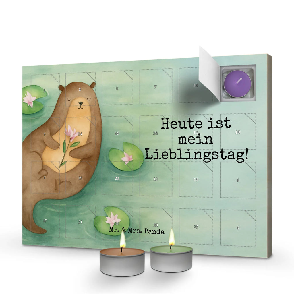 Scented candle advent calendar otter Water Lily Design animal lover, marten, sea otter, European otter, water mammal, aquatic animal, baby otter, predator, water, otter gifts, gift ideas for animal lovers, animal, mammal, water animal, gifts for people in love