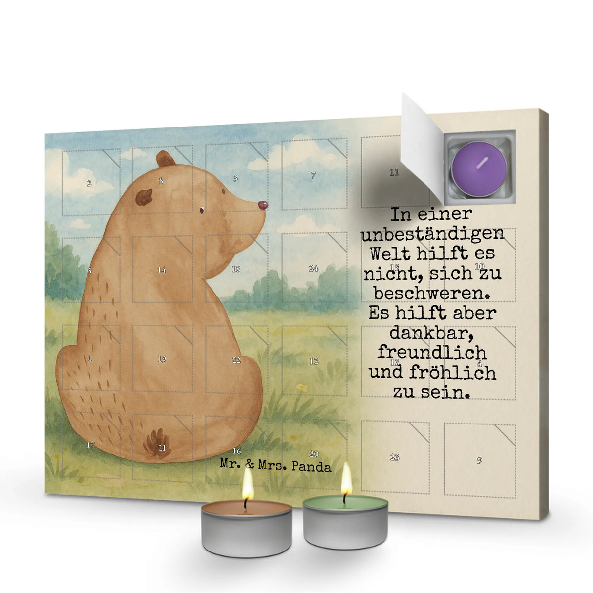 Scented candle advent calendar bear shoulder look Design bear, teddy, teddy bear, cuddly toy, bears, wisdom, motivation, bear love, world view, self-esteem