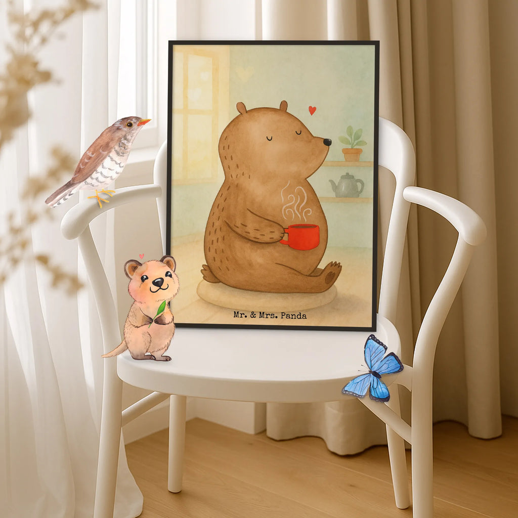 Poster Bär Morgenkaffee Design Designposter, Kinderposter, Raumdekoration, Bild, Kunstdruck, Wandposter, Küchenposter, Poster, Wanddeko Bild, Wanddeko, Posterdruck, Wanddekoration, Handgemaltes Poster, Mr. & Mrs. Panda Poster, Liebe, Partner, Freund, Freundin, Ehemann, Ehefrau, Heiraten, Verlobung, Heiratsantrag, Liebesgeschenk, Jahrestag, Hocheitstag, Hochzeitstag, Geschenk für Frauen, Liebesbeweis, Geschenk für Freundin, Valentinstag, Mitbringsel, für Ehemann, für Männer, Geschenk für Partner