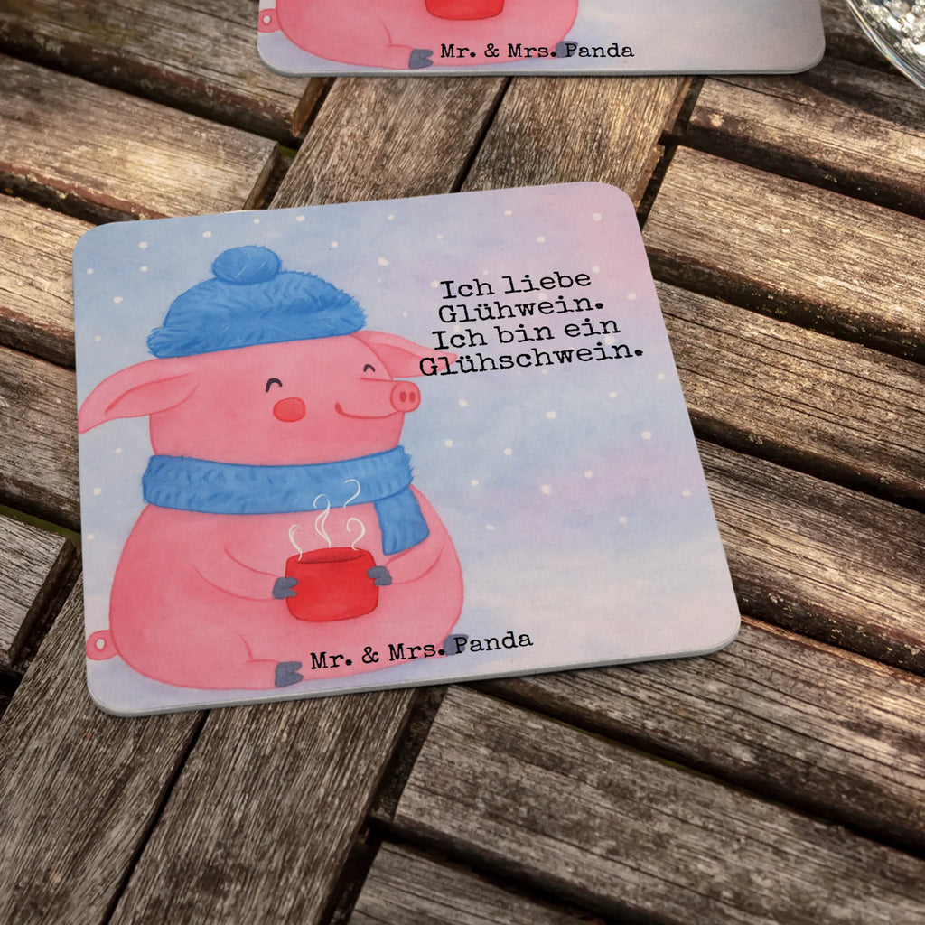 Bierdeckel Schwein Glühwein Design Tischdeko, Bierdeckel, Gastgeschenk Hochzeit, Winter, Weihnachten, Weihnachtsdeko, Nikolaus, Advent, Heiligabend, Wintermotiv, Punsch, Weihnachtsmarkt, Glühschwein, Glühwein