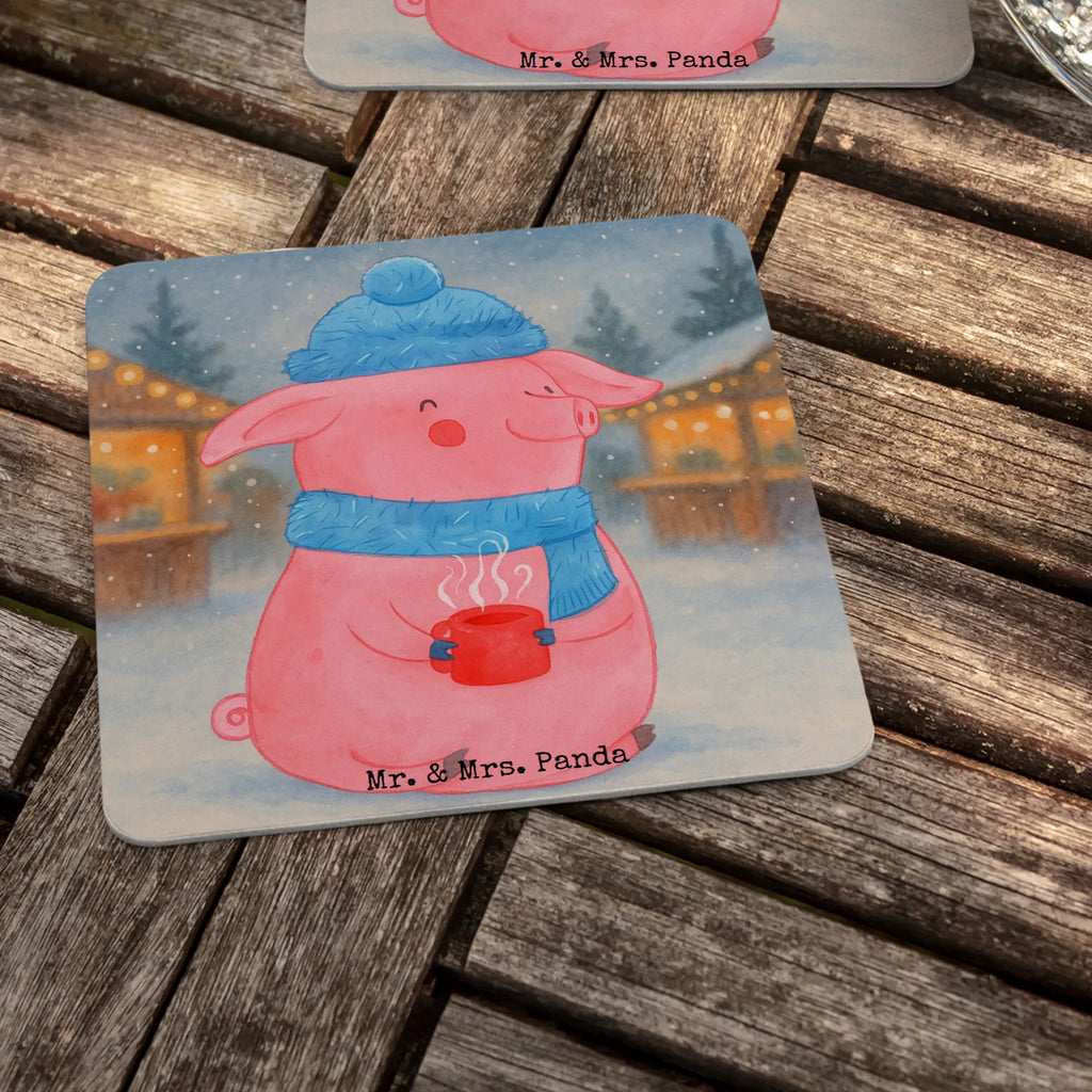 Bierdeckel Schwein Glühwein Design Tischdeko, Bierdeckel, Gastgeschenk Hochzeit, Winter, Weihnachten, Weihnachtsdeko, Nikolaus, Advent, Heiligabend, Wintermotiv, Punsch, Weihnachtsmarkt, Glühschwein, Glühwein