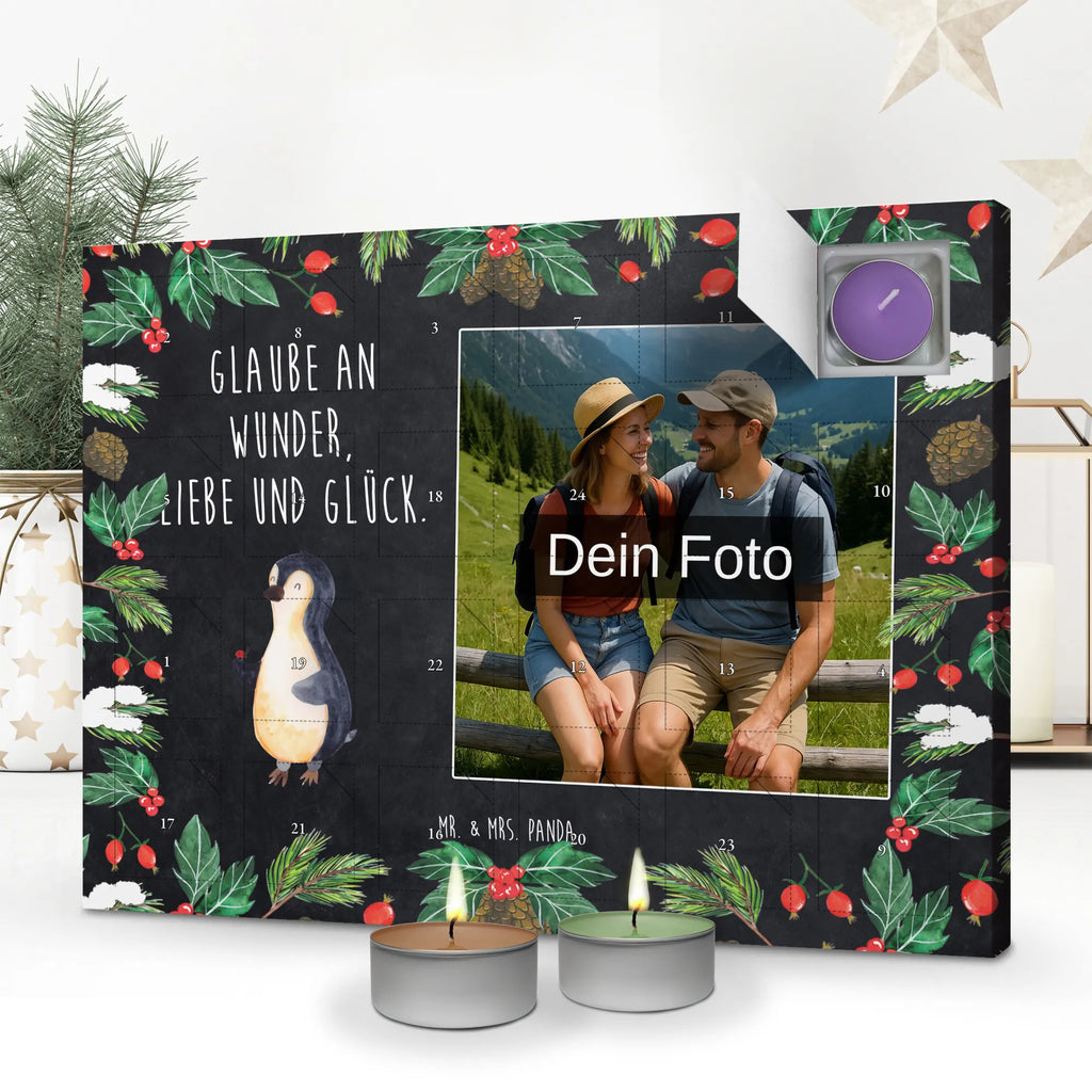 Personalisierter Duftkerzen Foto Adventskalender Pinguin Marienkäfer Personalisierter Duftkerzen Foto Adventskalender, Pinguin, Lebensfreude, Freude, Wunder, Liebe, Pinguine, Glück, Marienkäfer