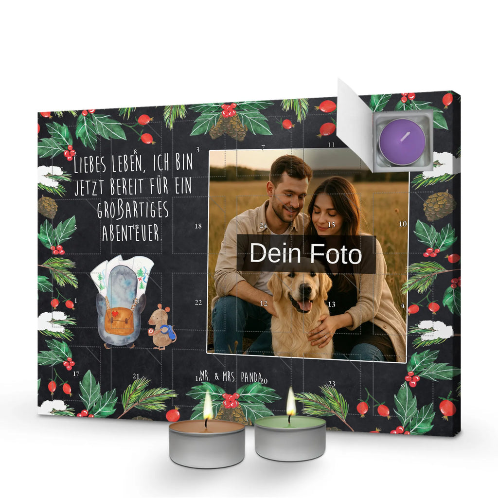Personalisierter Duftkerzen Foto Adventskalender Pinguin & Maus Wanderer Personalisierter Duftkerzen Foto Adventskalender, Pinguin, Ausflug, wandern, Roadtrip, Wanderlust, Pinguine, Abenteurer, Abenteuer