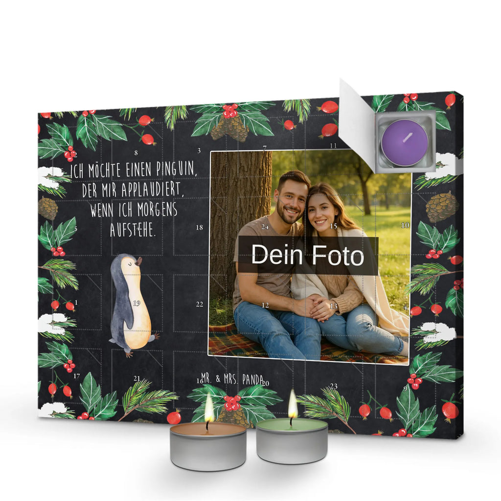 Personalisierter Duftkerzen Foto Adventskalender Pinguin marschieren Personalisierter Duftkerzen Foto Adventskalender, Pinguin, Frühaufsteher, Langschläfer, Pinguine, Familie, Schwester, Bruder